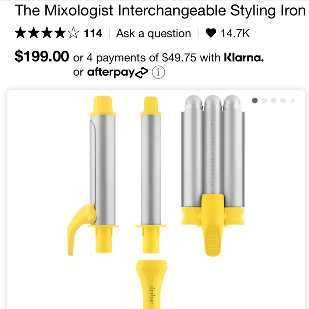 A modular styling tool that features three interchangeable attachments.